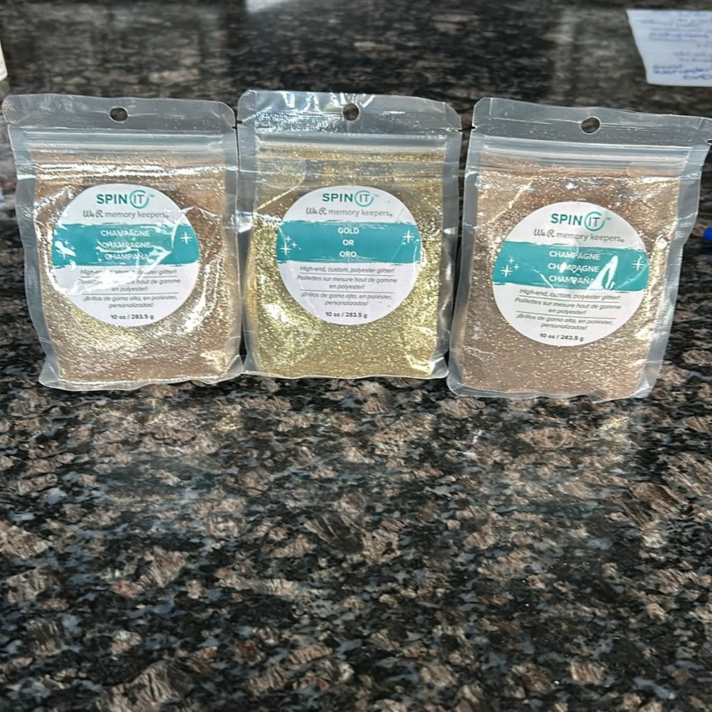 WE R MEMORY KEEPERS SPIN IT HIGH-END CUSTOM GLITTER 10-OZ EACH   LOT OF 3 NWT
